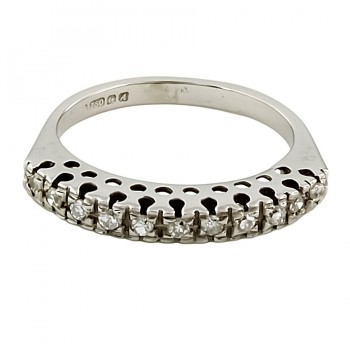 18ct White Gold Diamond Half Eternity Ring Size M